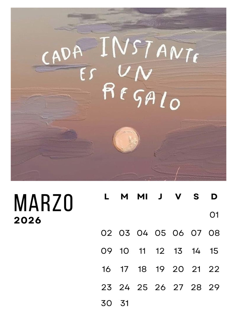 Calendario de marzo y abril 2026 | PDF