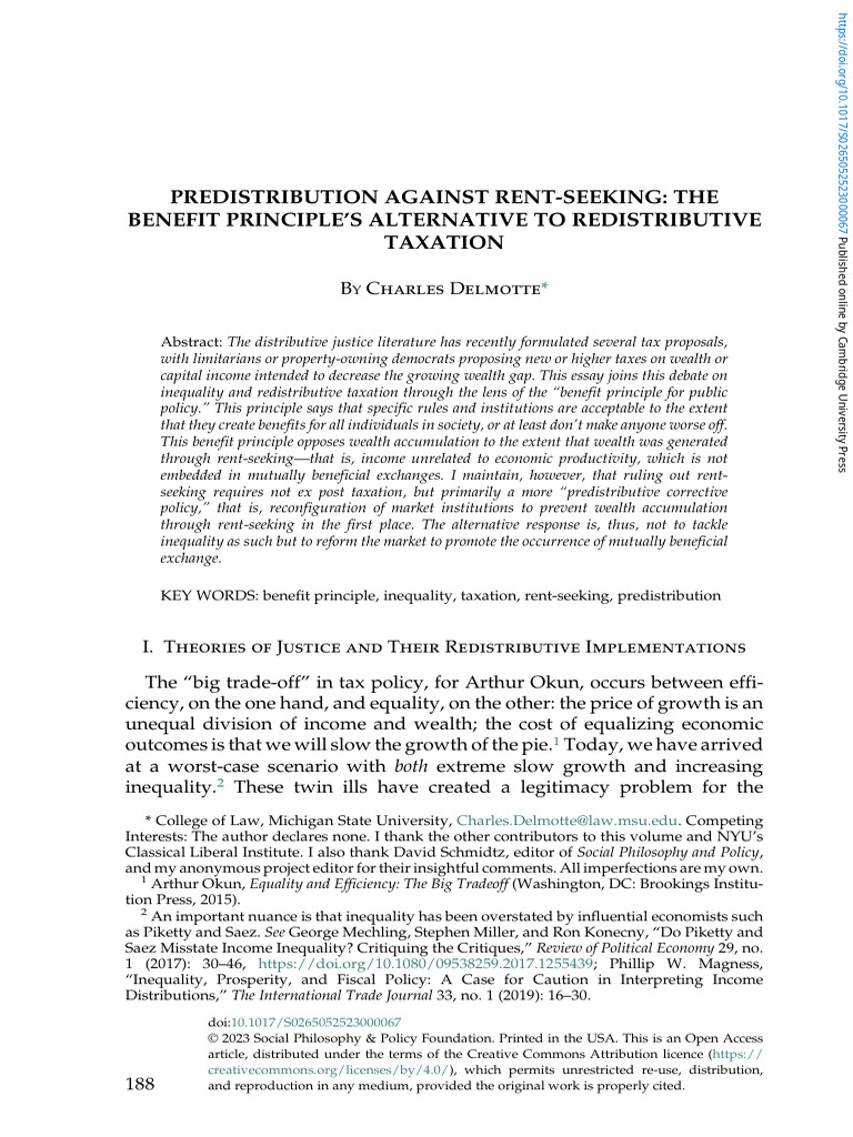 Div Class Title Predistribution Against Rent Seeking the Benefit ...