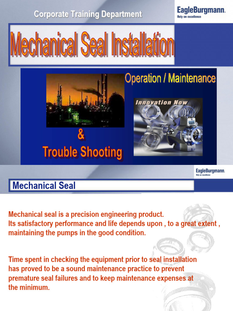 Mechanical Seal Installation Guide | PDF | Pump | Wear