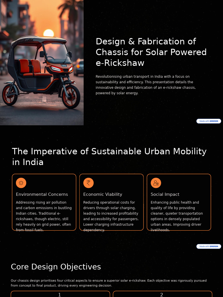 Design and Fabrication of Chassis for Solar Powered e Rickshaw | PDF ...