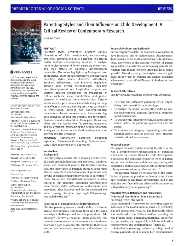 Parenting Styles and Child Development Insights | PDF | Parenting ...