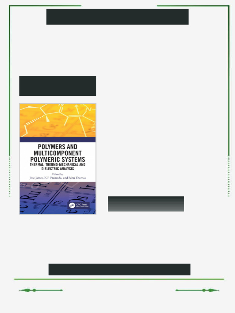 Polymers and Multicomponent Polymeric Systems-Thermal, Thermo ...