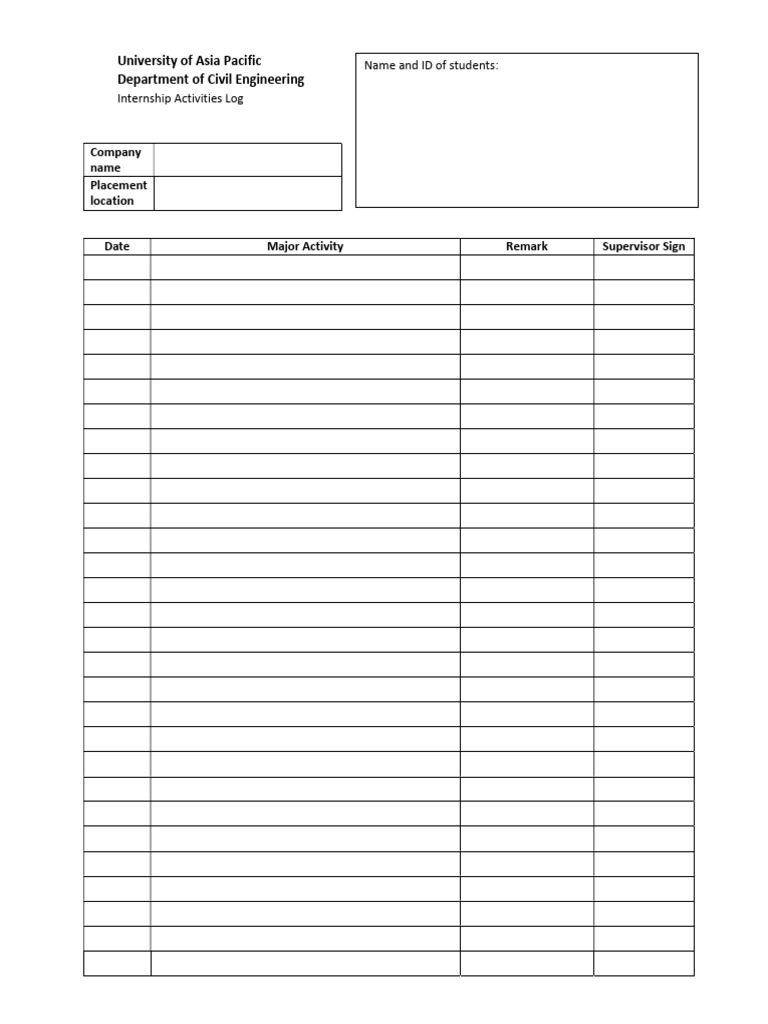 Activity Log | PDF