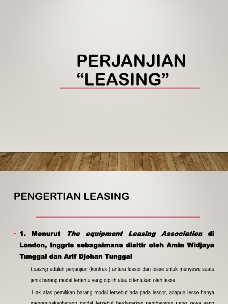 Panduan Lengkap tentang Leasing dan Regulasi | PDF