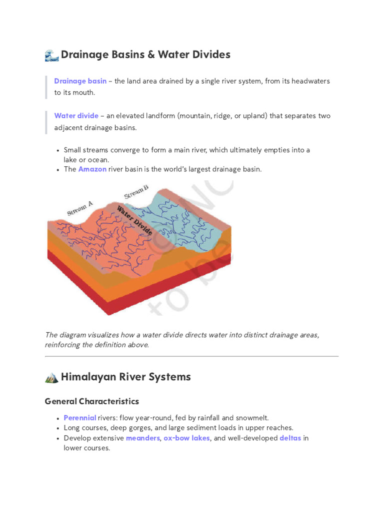 Himalayan and Peninsular River Systems | PDF | River | Himalayas