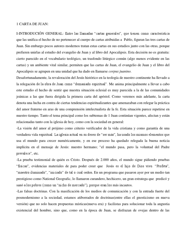 Introduccion Juan Definitivo PDF Evangelios Primera epístola de Juan
