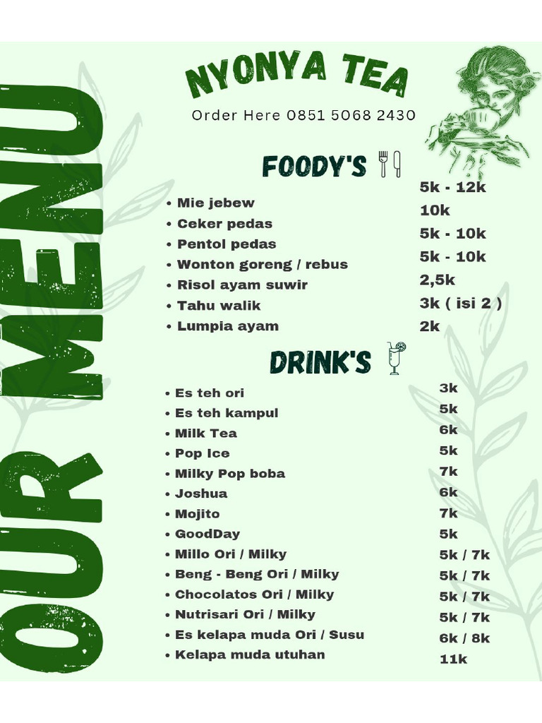 Our Menu Nyonya Tea | PDF