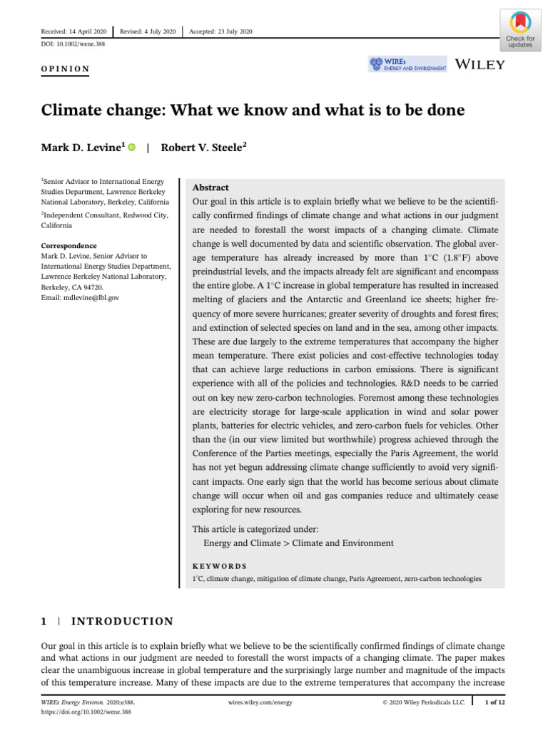Climate Change: Impacts and Solutions | PDF | Climate Change ...