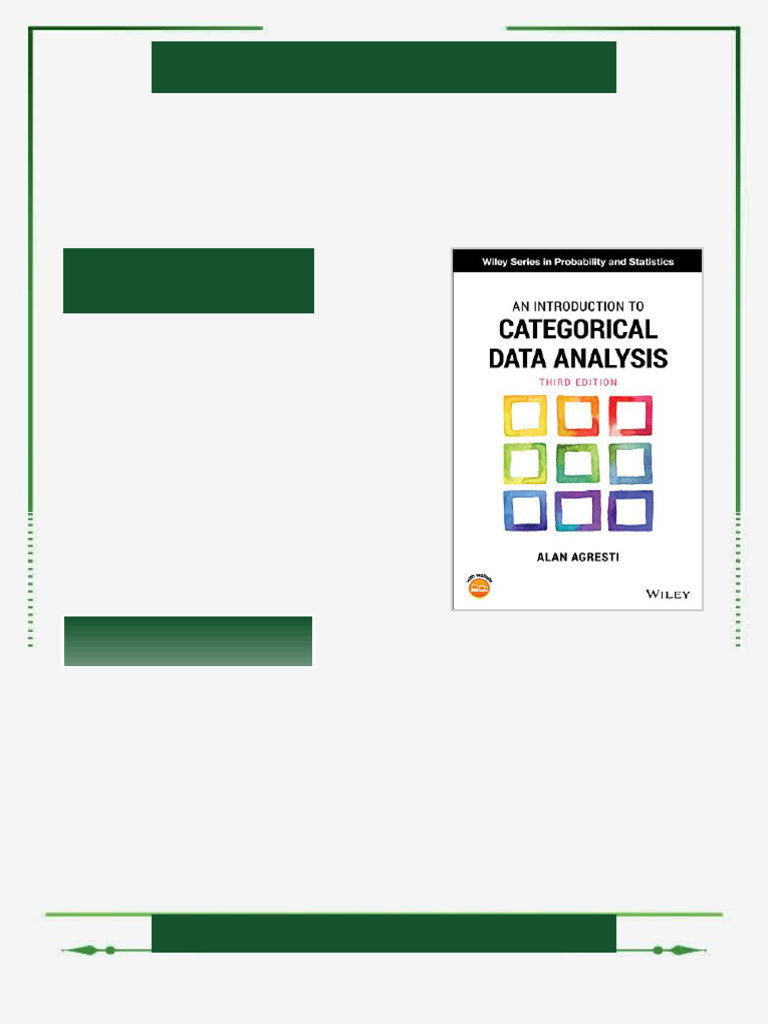 An Introduction to Categorical Data Analysis 3rd Edition Wiley Series ...