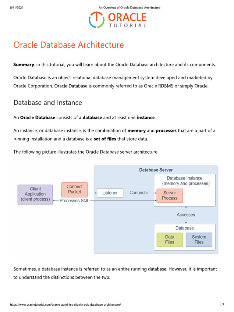 Oracle Database Architure | PDF
