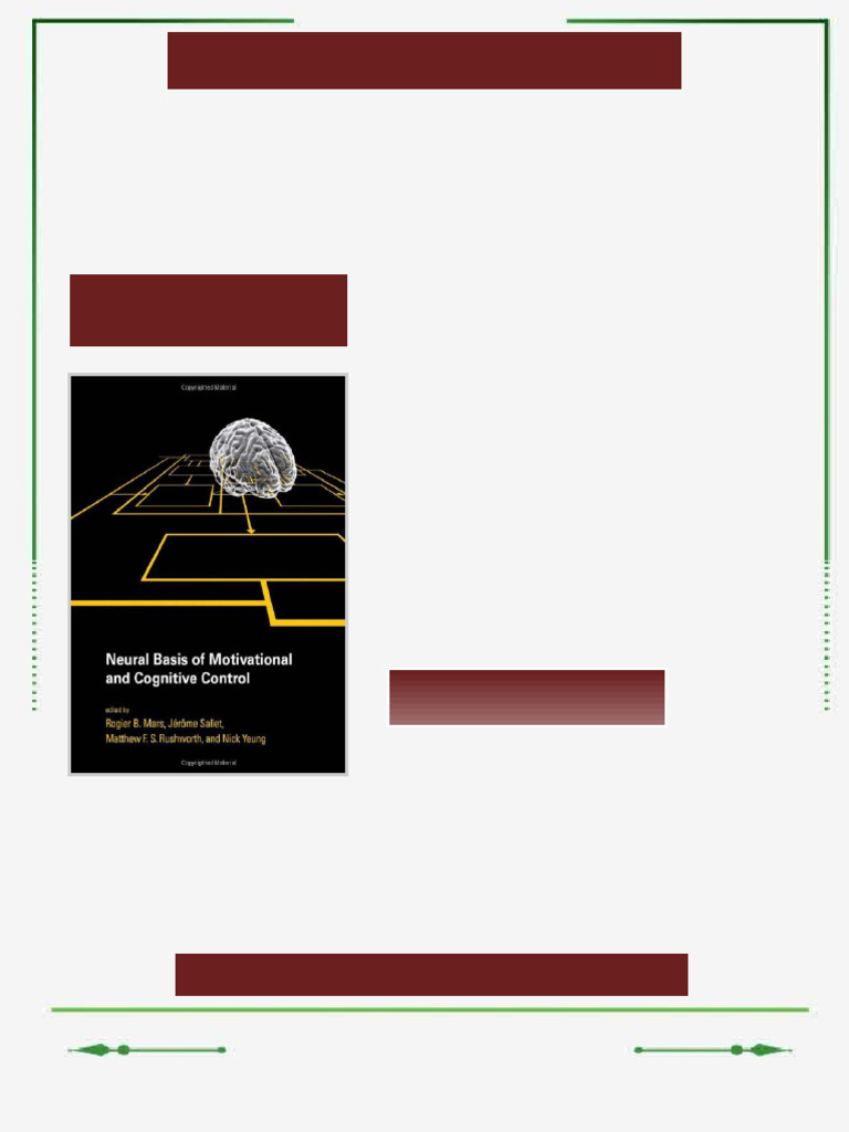 Neural Basis of Motivational and Cognitive Control 1st Edition Rogier B ...