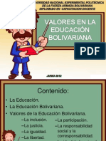 Valores Educacion Bolivariana