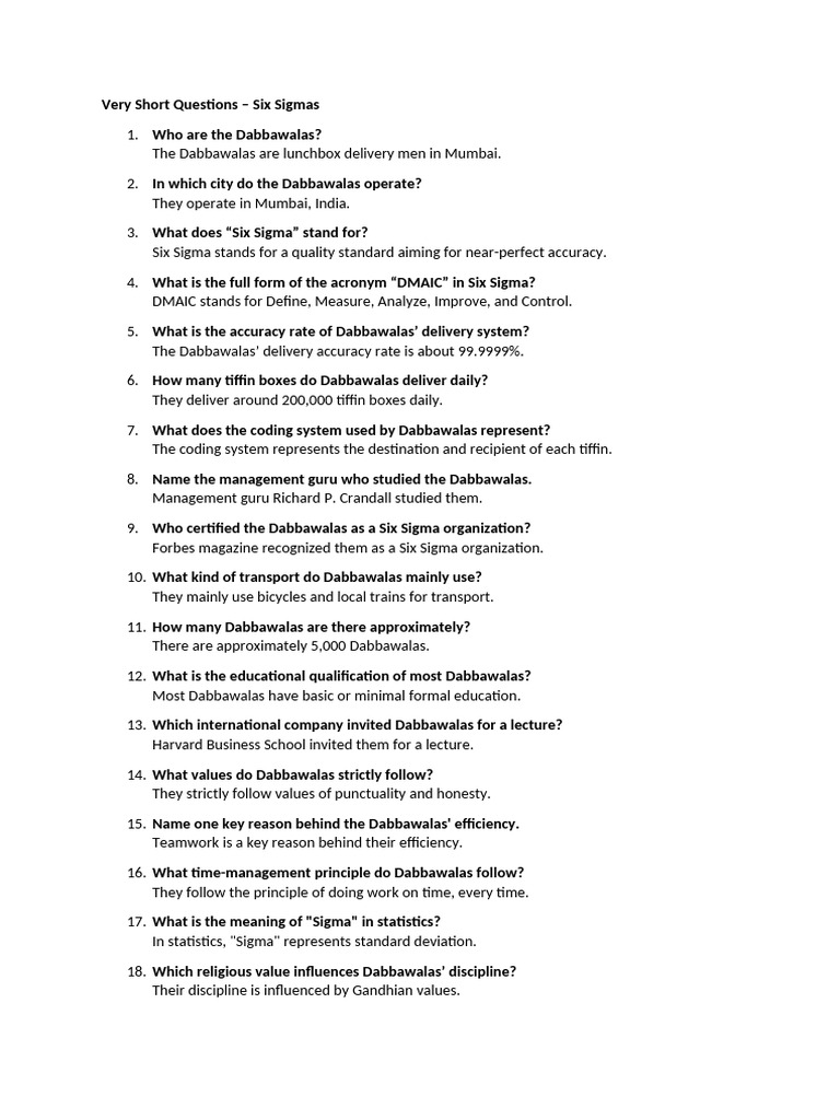 Very Short Questions Eees | PDF | Six Sigma | Standard Deviation