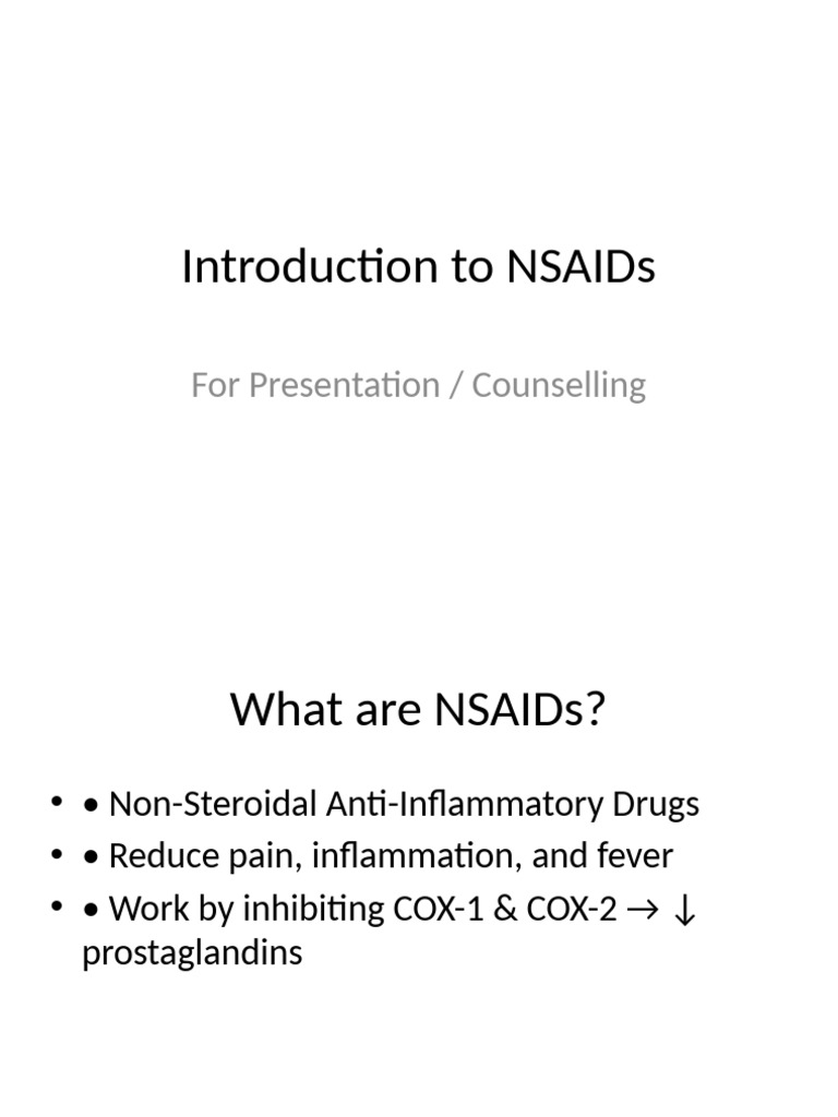 NSAIDs: Uses, Risks, and Counseling Tips | PDF