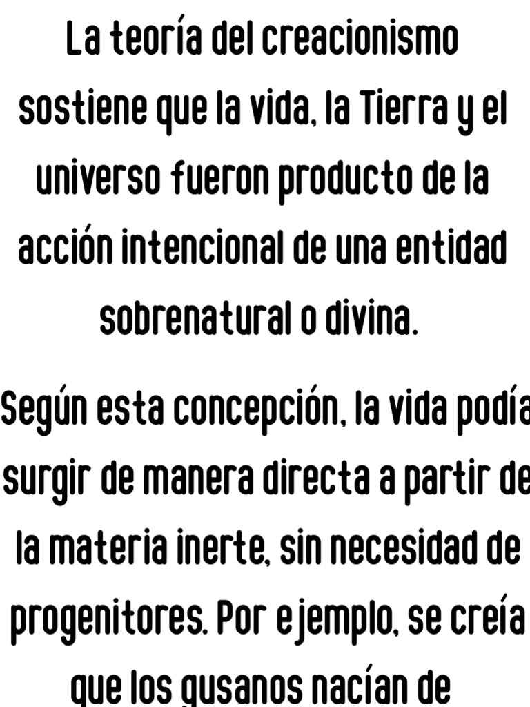 Creacionismo y teorías del origen de la vida | PDF