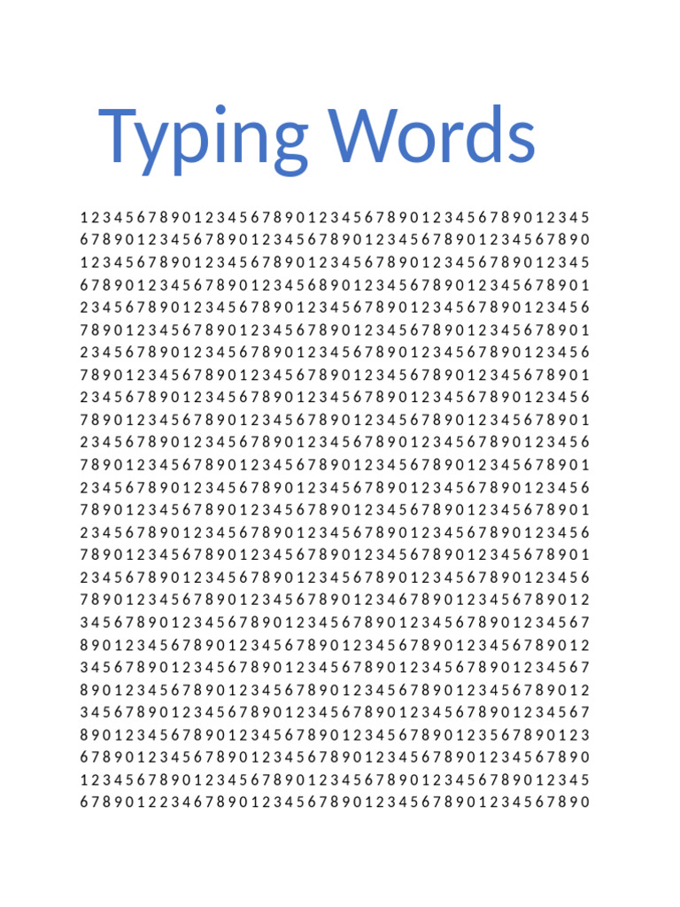 Typing Words | PDF