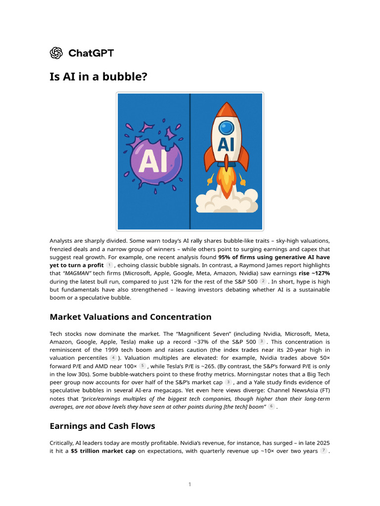 AI Market: Bubble or Sustainable Growth? | PDF | Economic Bubble ...