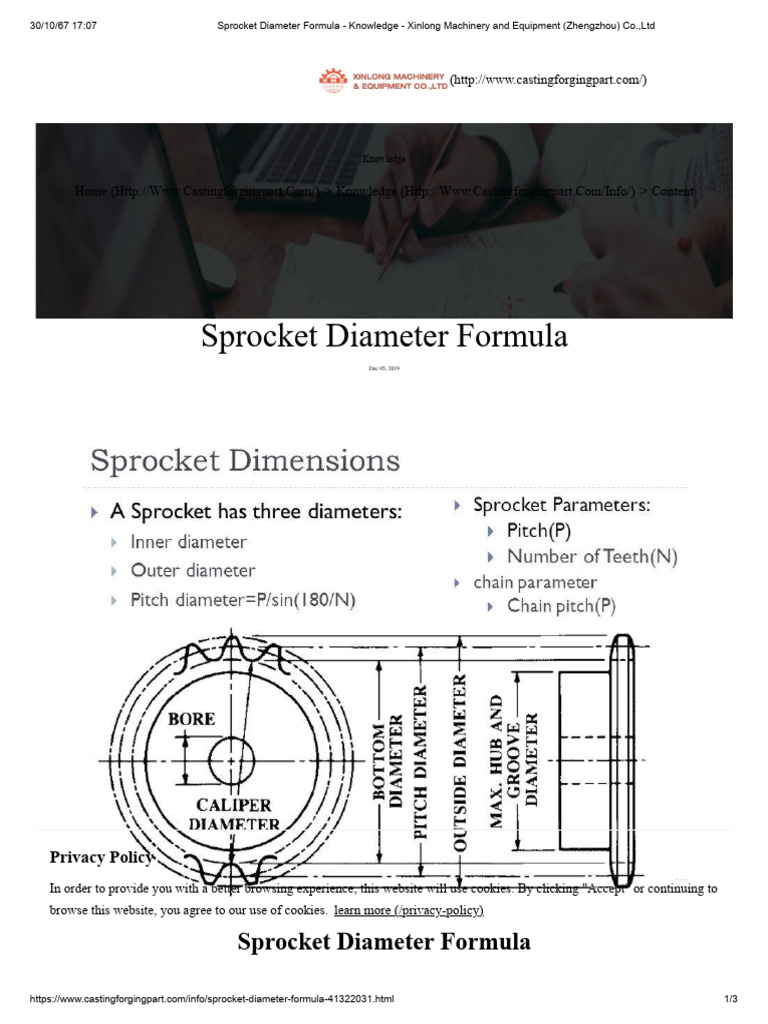Sprocket Diameter Calculation Guide | PDF | Metalworking | Industrial ...