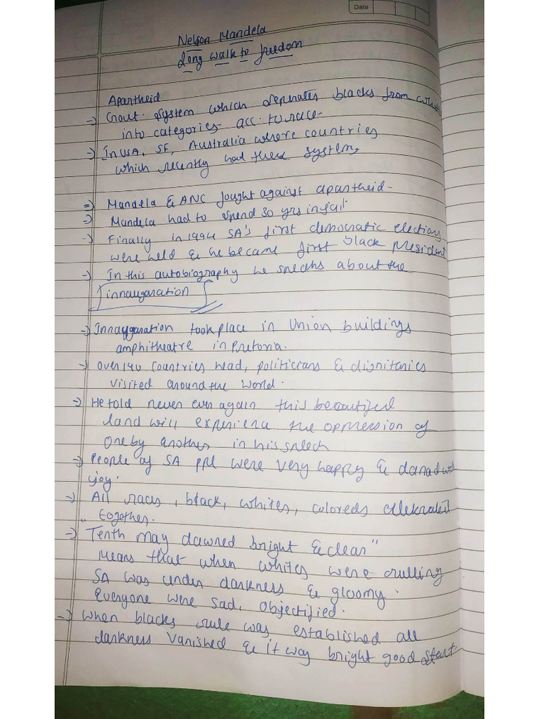 Nelson Mandela Short Notes | PDF