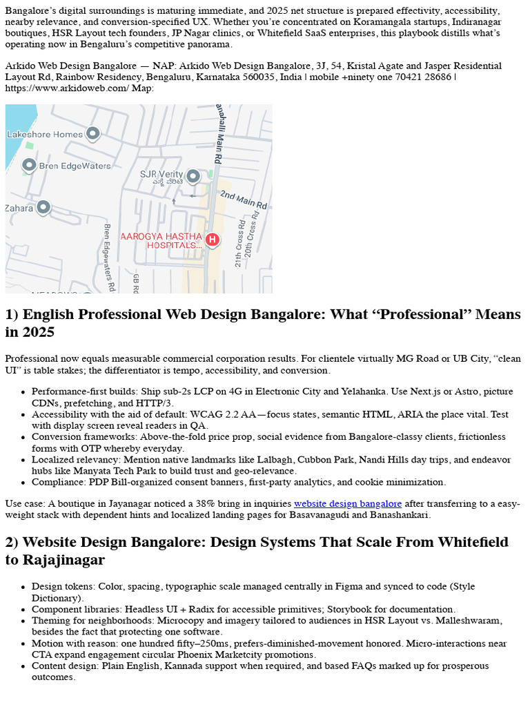 Modern Web Design Techniques 2025: Bangalore Design Company Playbook 148098  | PDF | Web Design | Hypertext