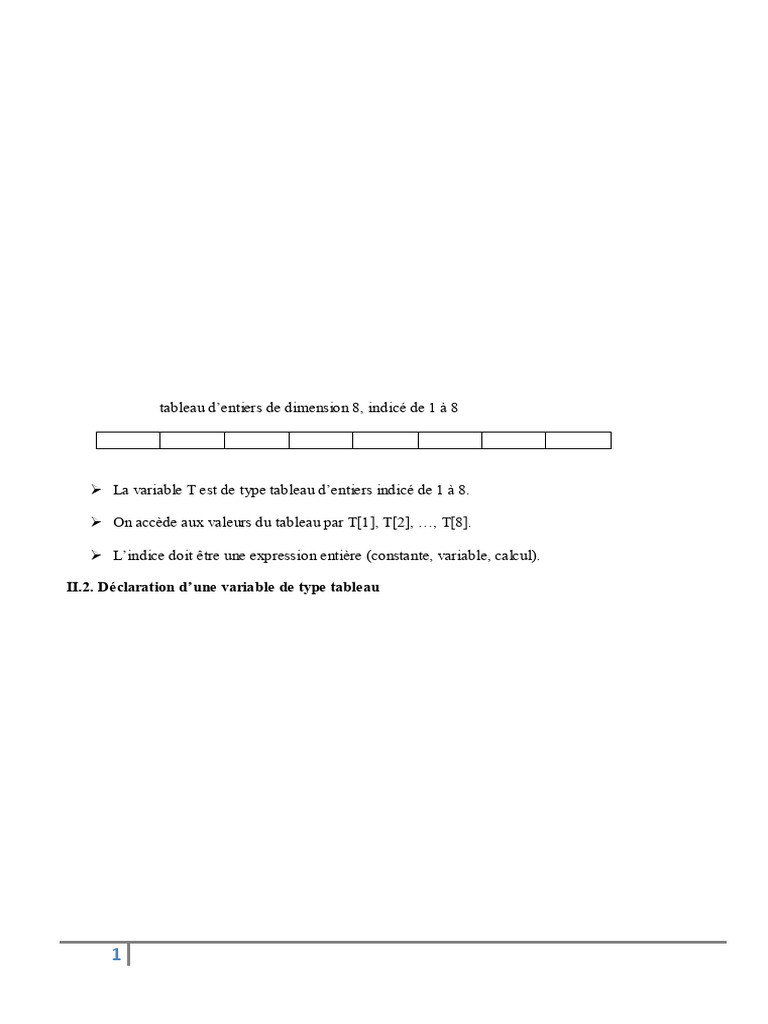 Introduction aux tableaux en informatique | PDF