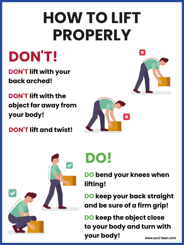 Proper Lifting Techniques Guide | PDF