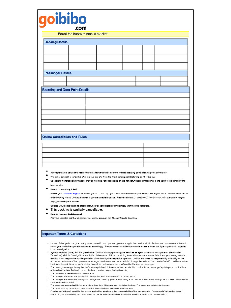 GOBUSMOB0FEA85CB5DEticket | PDF | Bus | Transport