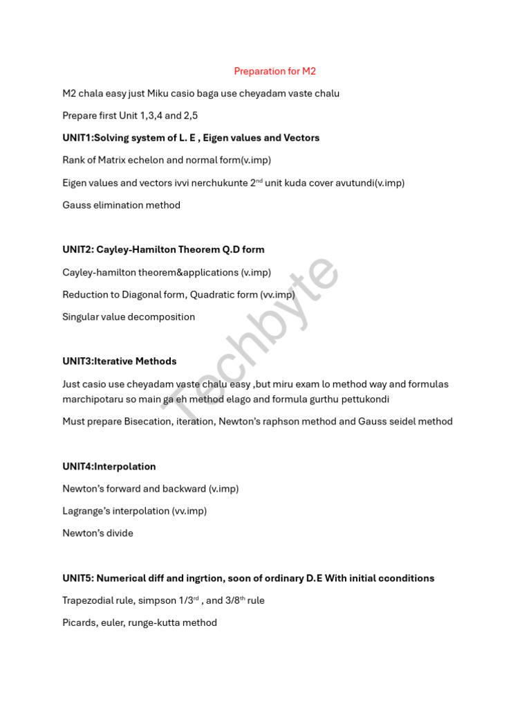 M2 Exam Preparation Guide: Key Topics | PDF