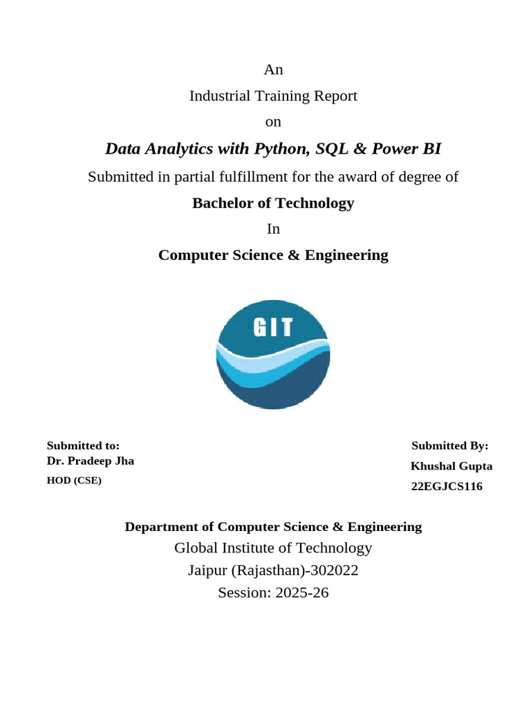 Data Analytics with Python, SQL, Power BI | PDF | Python (Programming ...