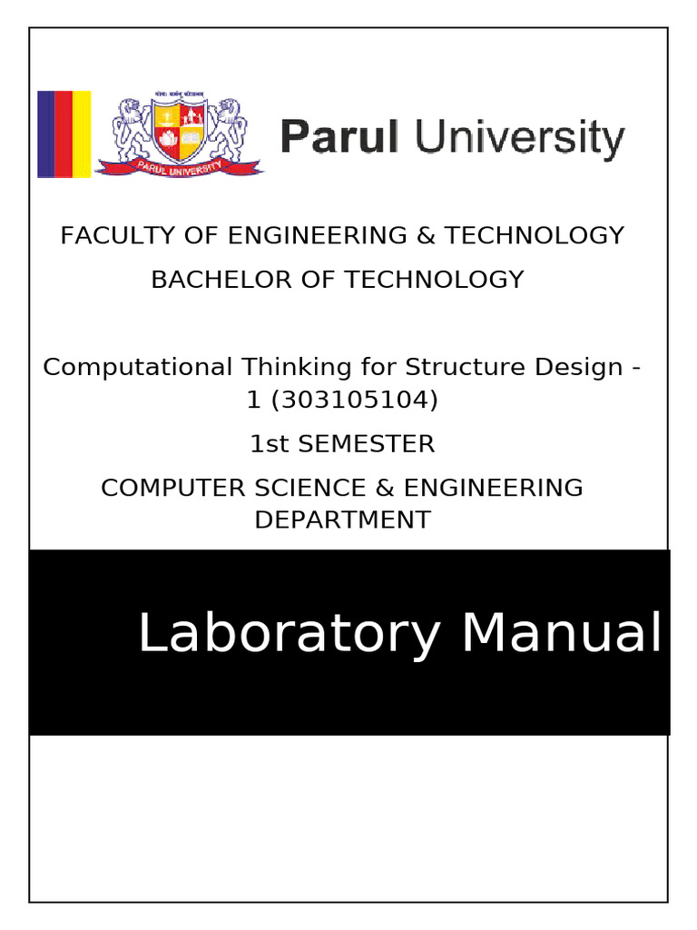 Computational Thinking Lab Manual | PDF | Integer (Computer Science ...