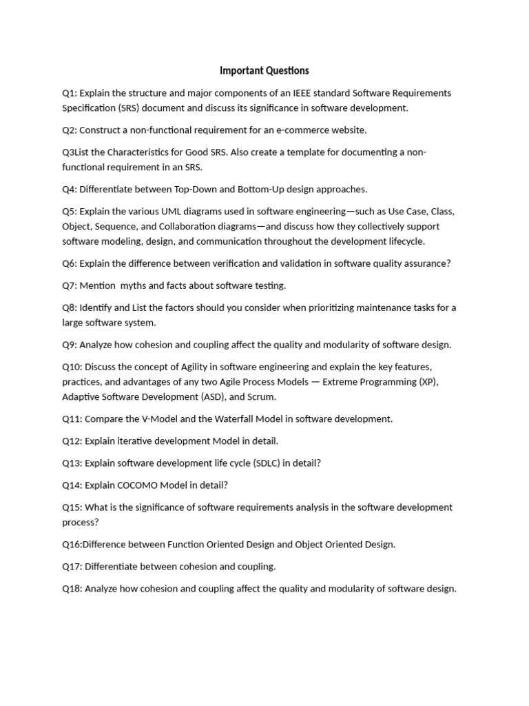 Important Questions | PDF