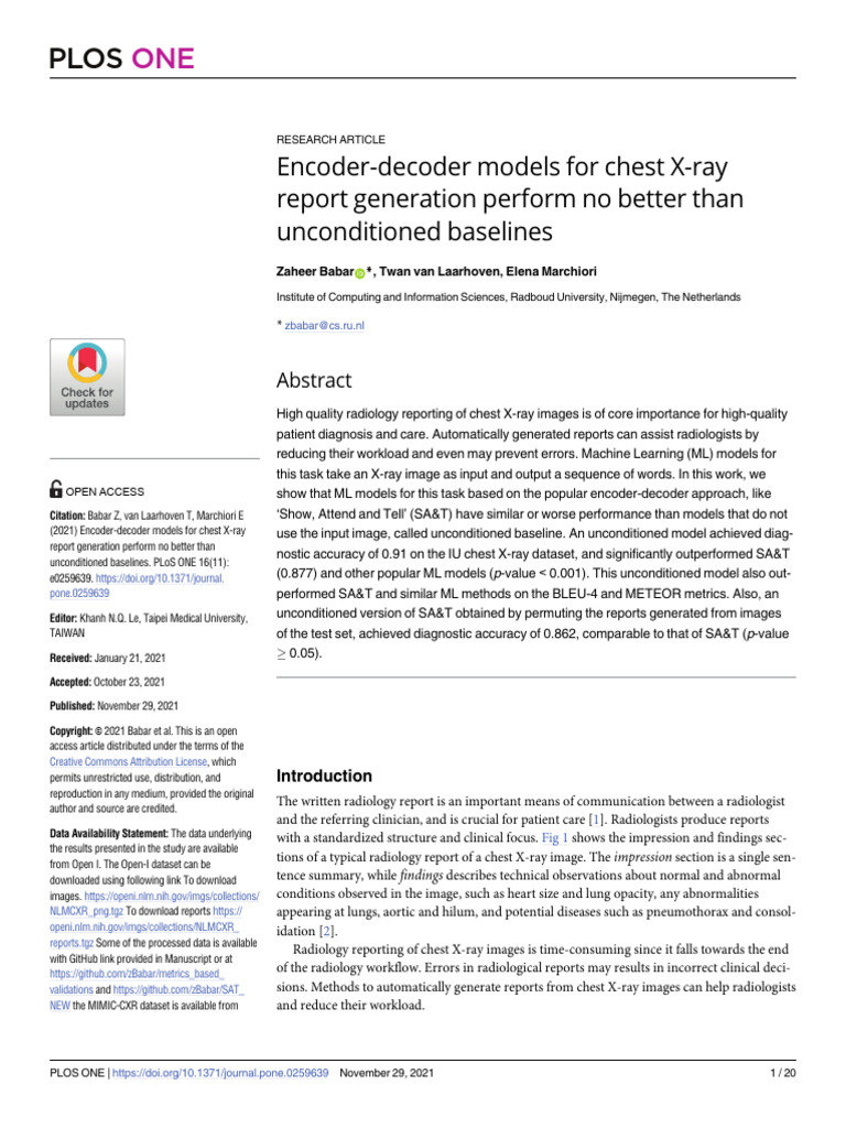 Chest X-ray Report Generation Study | PDF | Null Hypothesis | Statistics