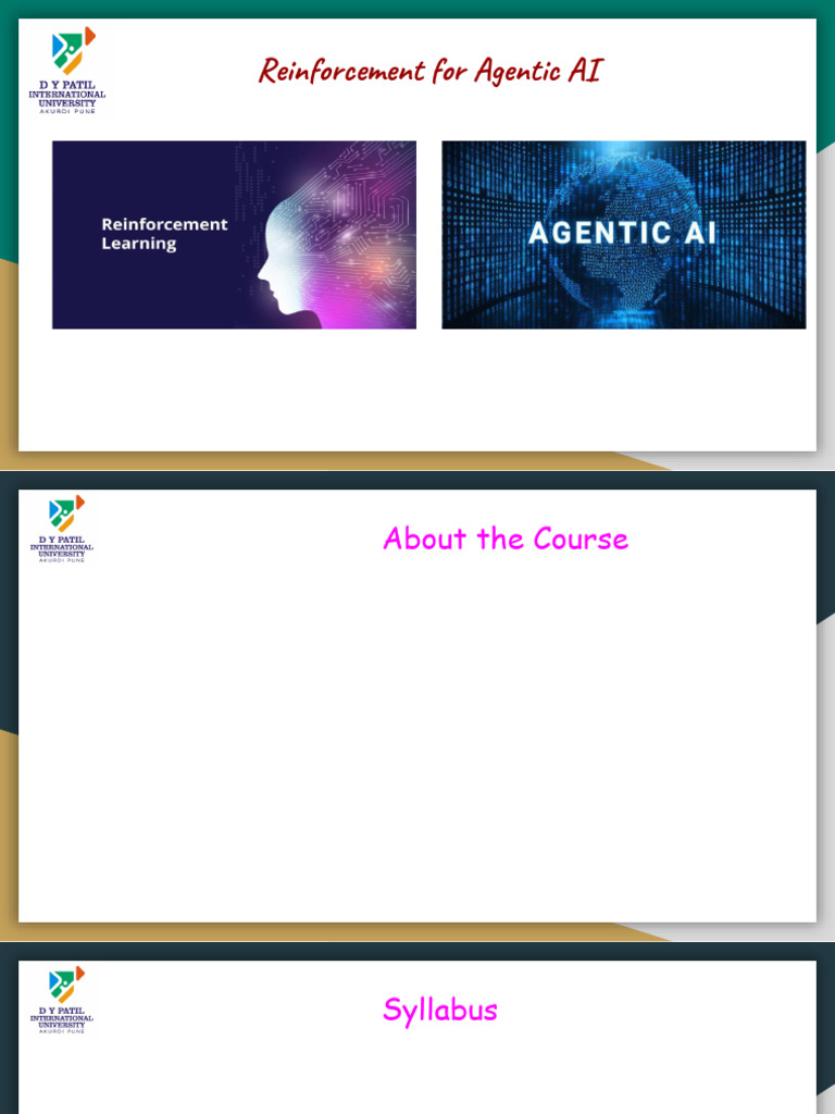 Unit 01 - Reinforcement For Agentic AI | PDF | Machine Learning ...