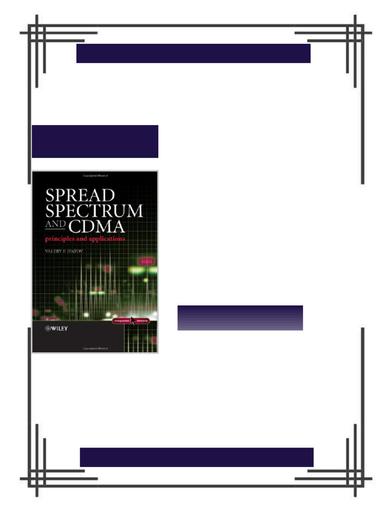 Spread Spectrum and CDMA Principles and Applications 1st Edition Valeri ...