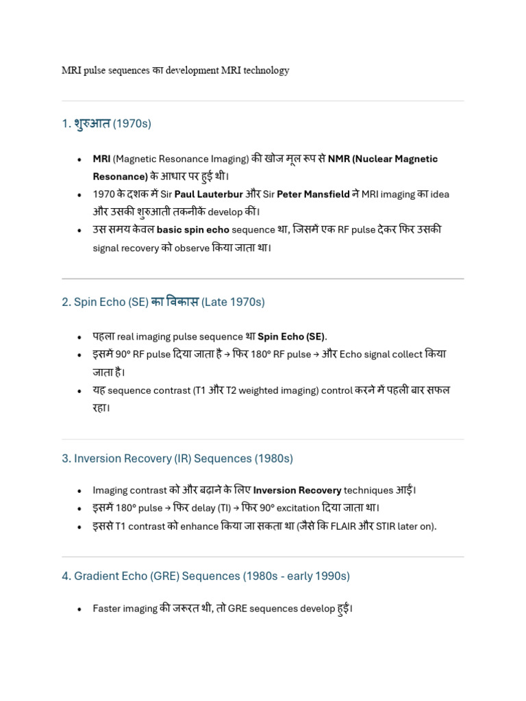 MRI Pulse Sequences Development Overview | PDF | Magnetic Resonance ...