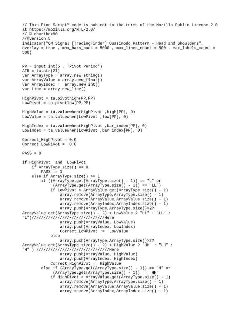 Quasimodo Pattern Trading Script | PDF