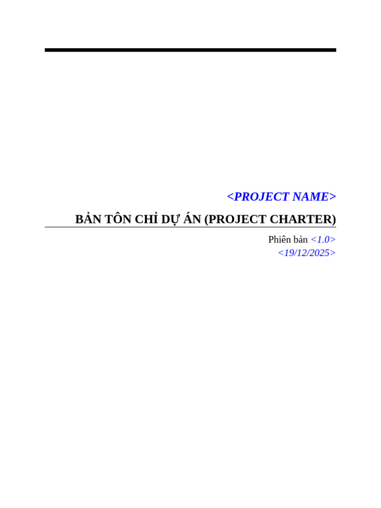 (VN) Project - Charter - Template | PDF