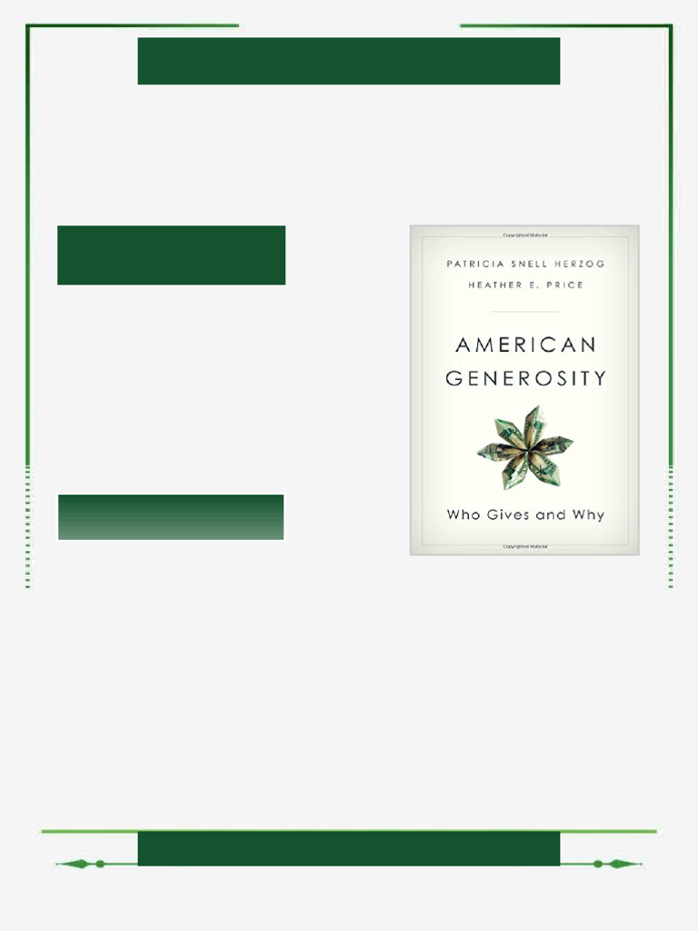 American Generosity Who Gives and Why 1st Edition Herzog Ebook Pro ...