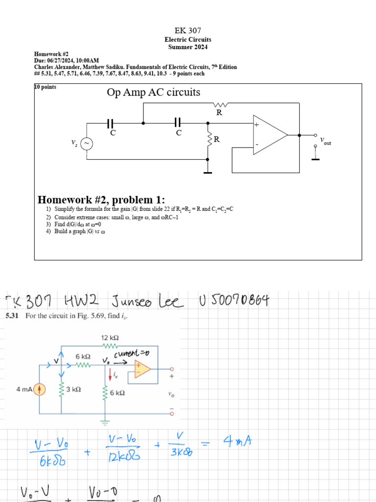 EK307 HW2 | PDF | Electronic Engineering | Manufactured Goods