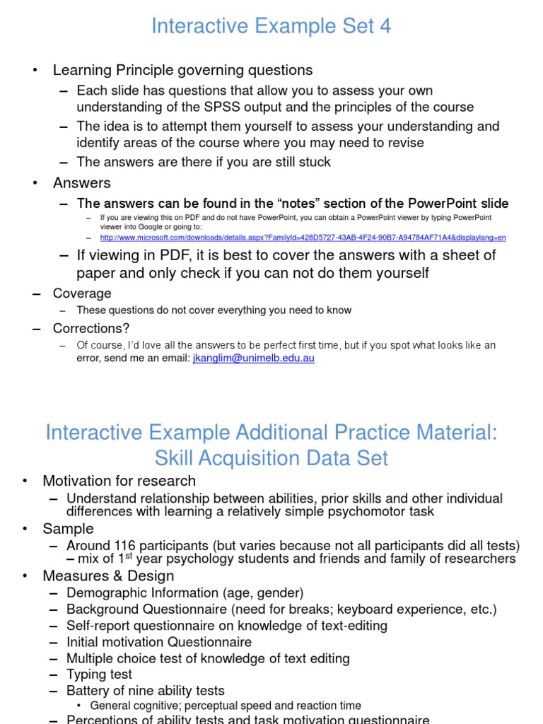 SPSS Output Self-Assessment Questions | PDF | Errors And Residuals ...