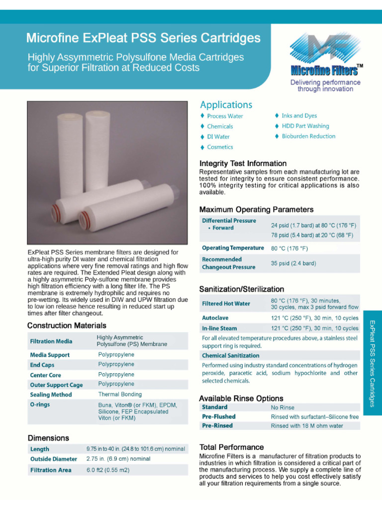 Microfine ExPleat PSS_PS Series | PDF