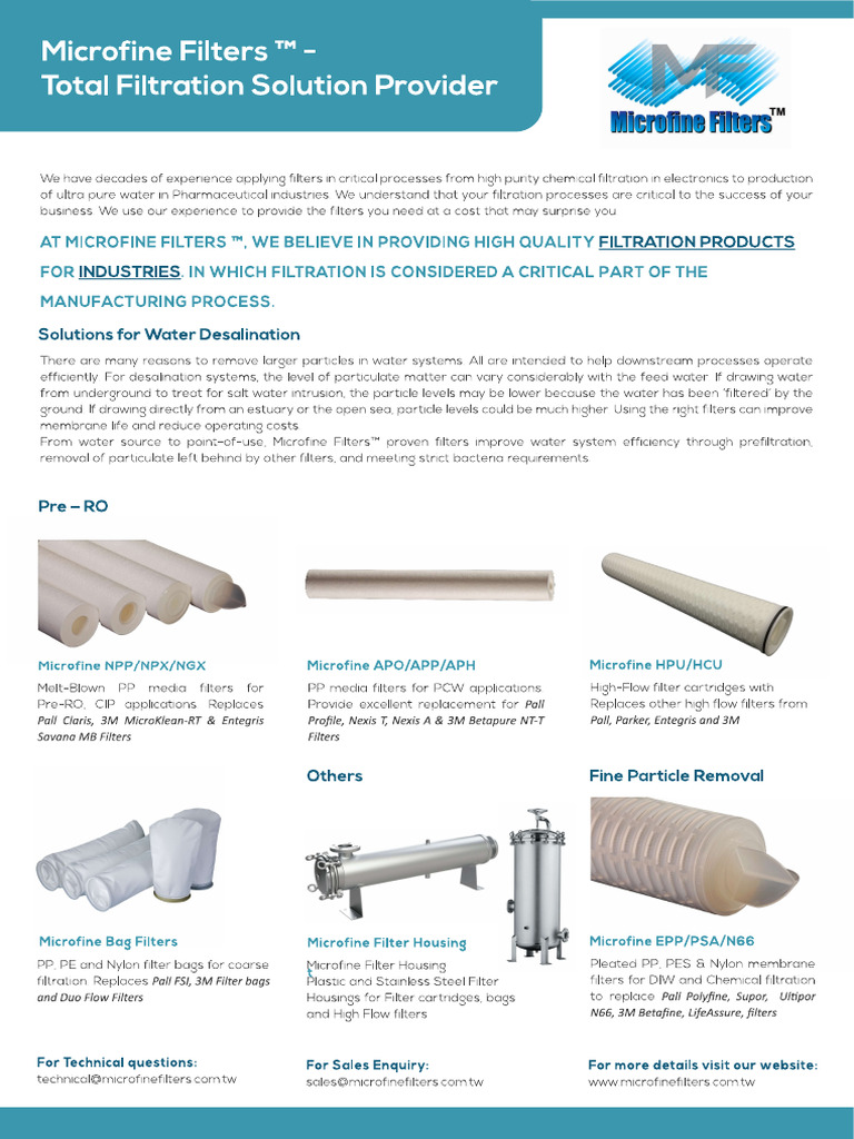 MF Water Treatment | PDF