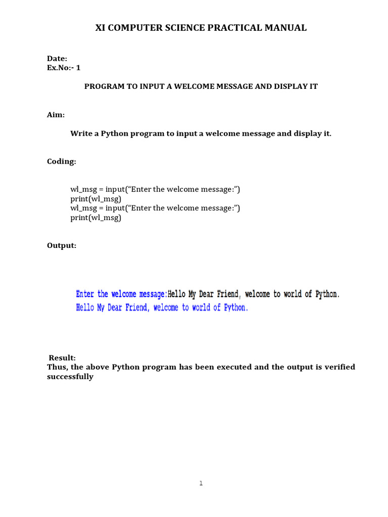 Python Programs for XI Computer Science | PDF | Arithmetic | Computer ...