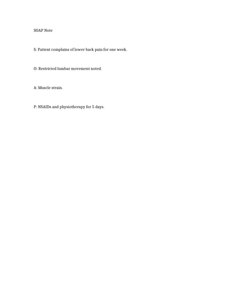 Sample SOAP Note | PDF