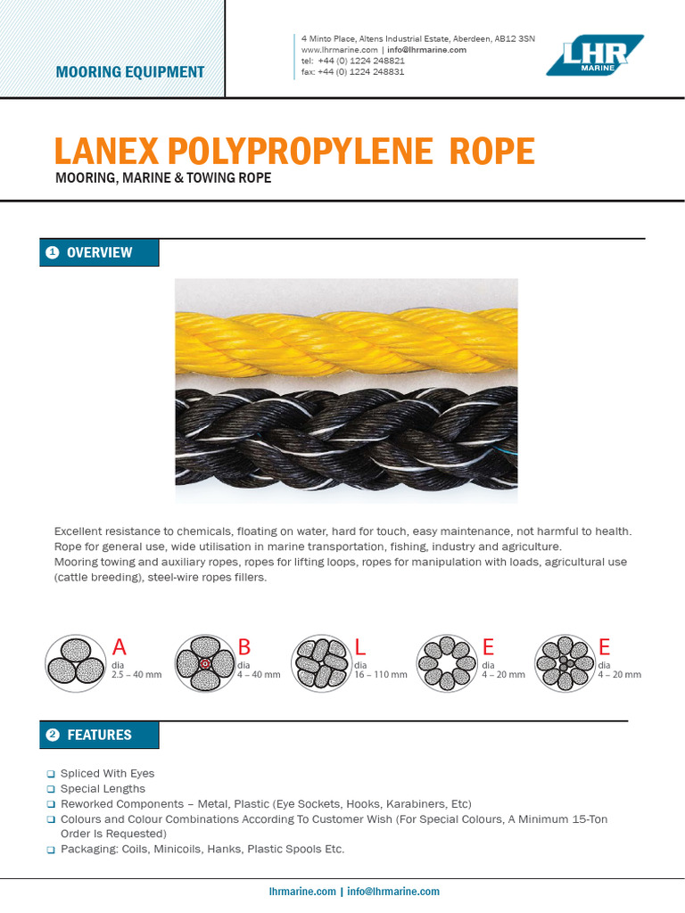Polypropylene Marine Mooring Rope | PDF | Rope | Manufactured Goods
