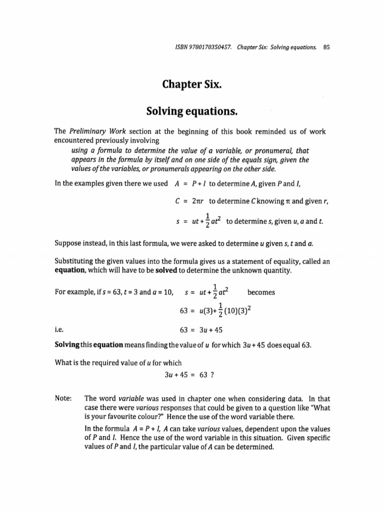 Solving Linear Equations Explained | PDF | Equations | Variable ...