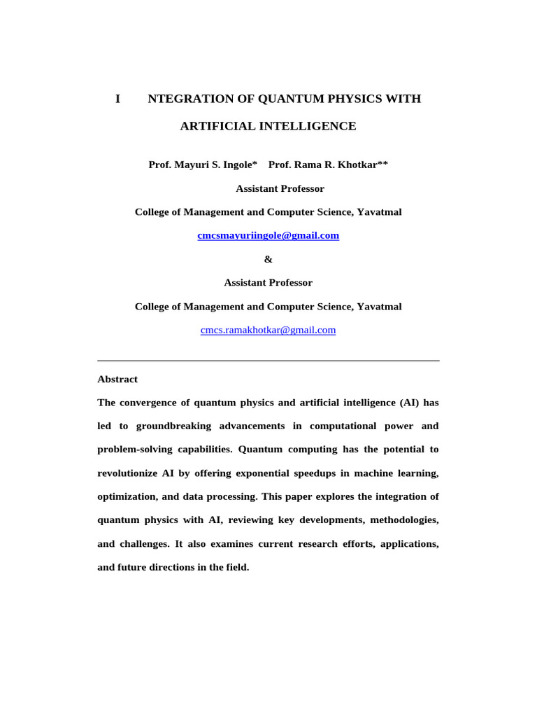 Quantum Physics Meets Artificial Intelligence | PDF | Quantum Computing ...