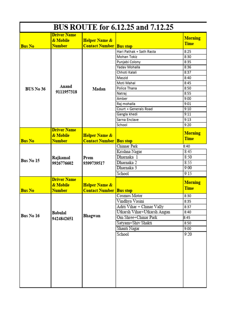 Bus Route | PDF