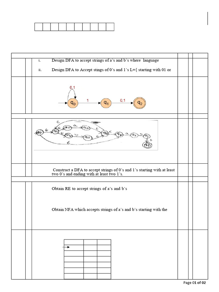 BCS503 Theory of Computation Model Paper | PDF | Regular Expression ...