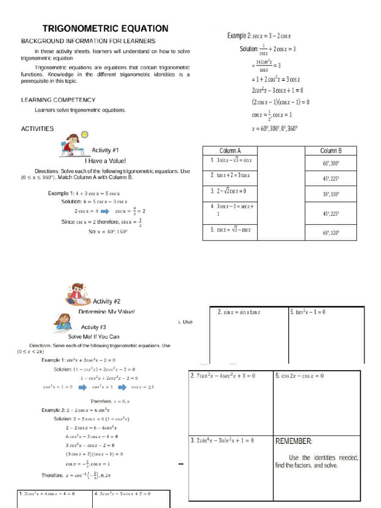Adm in Trigonometric Equation | PDF